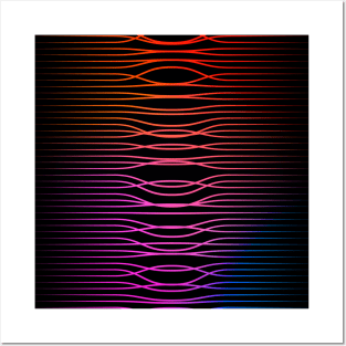 Colorful twisted waves, curved lines Posters and Art